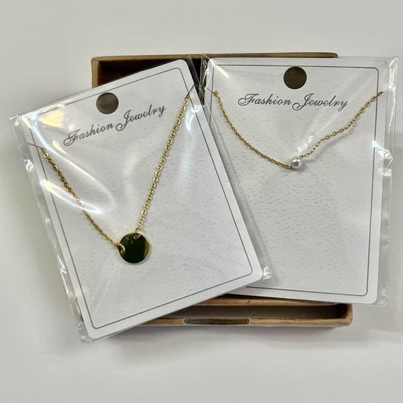 Layered Necklace - Pearl Over Moon- Gold-Plated - Picture 1 of 7